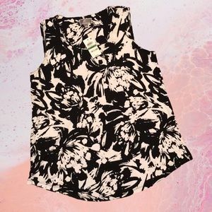 JM Collection Dressy Tank Black and White Sz L NWT